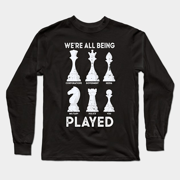 Chess Game Funny Conspiracy Theorist Conspiracies Long Sleeve T-Shirt by Tom´s TeeStore